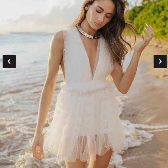 UNTAMED PETALS Ivory Baronness Mini Dress - Picture 3 of 3